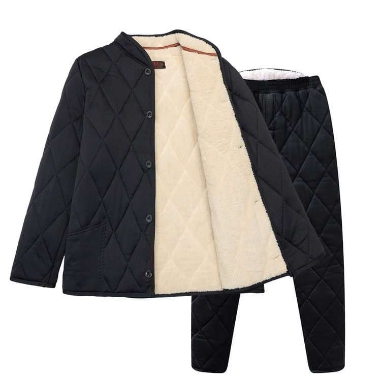 メンズパジャマ もこもこキルト冬用パジャマ上下セット