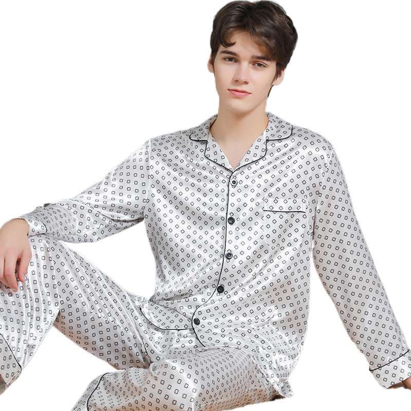 メンズパジャマ 上質シルクパジャマ 紳士用セット