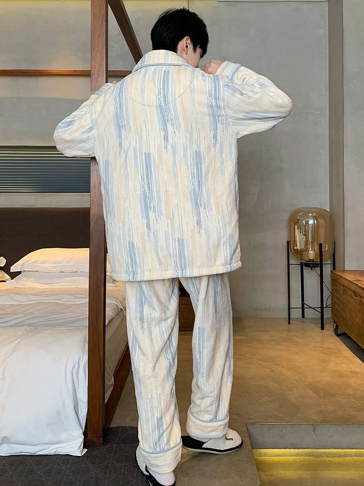 メンズパジャマ ふわもこポイントパンダパジャマセット