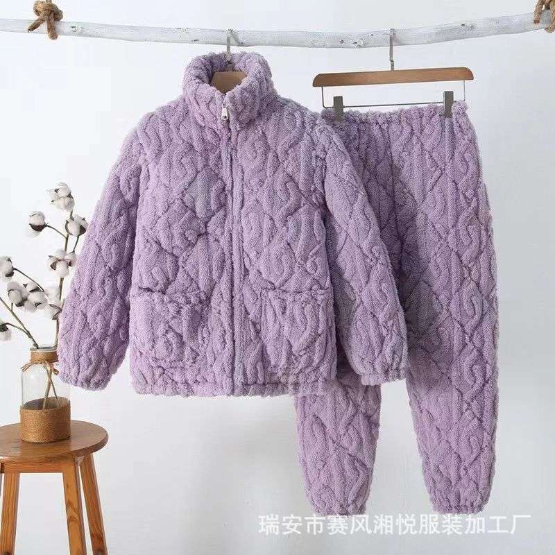 メンズパジャマ 高級キルティング寝間着セット
