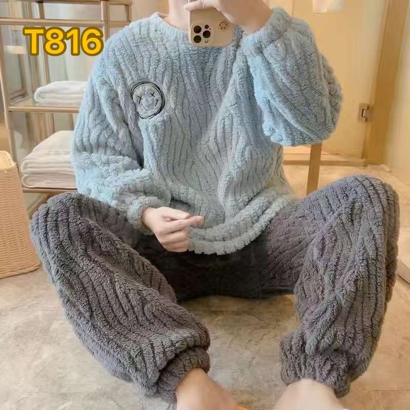 メンズパジャマ もこもこぬくぬくパジャマセット