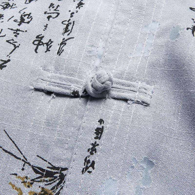 メンズパジャマ 優雅な書道柄パジャマ上下セット