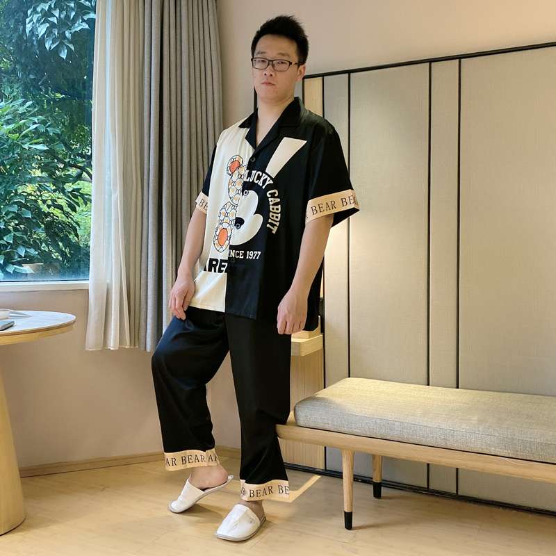 メンズパジャマ 幸運なクマのリラックス寝間着