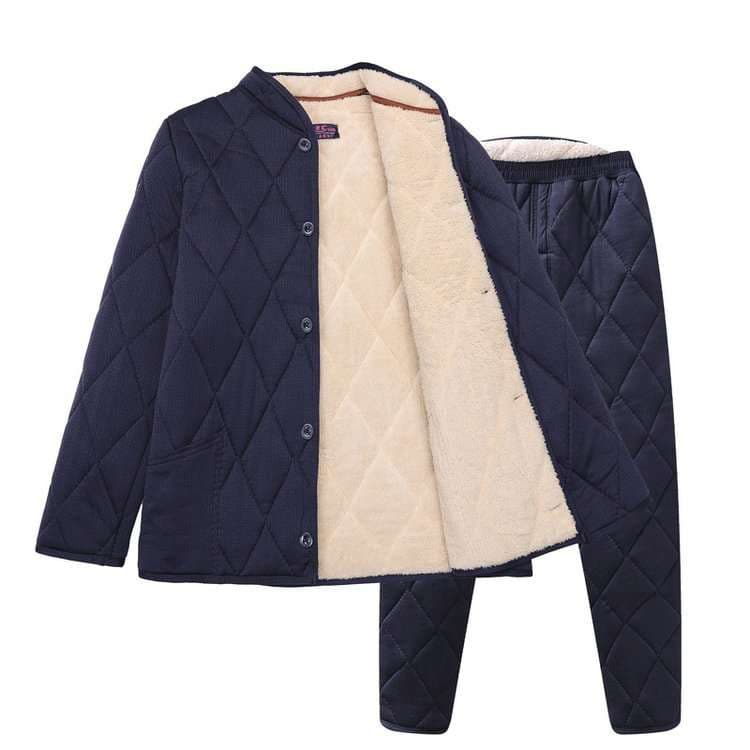 メンズパジャマ もこもこキルト冬用パジャマ上下セット
