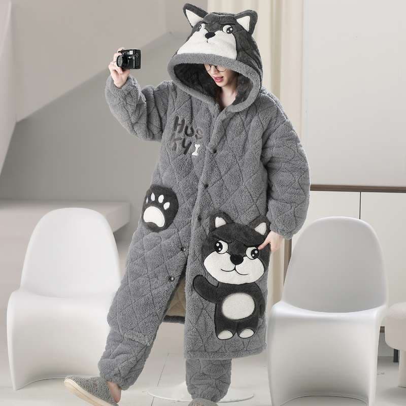 メンズパジャマ もこもこ動物パジャマ